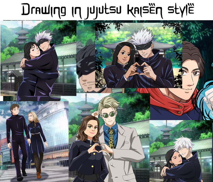 Drawing in jujutsu kaisen anime style