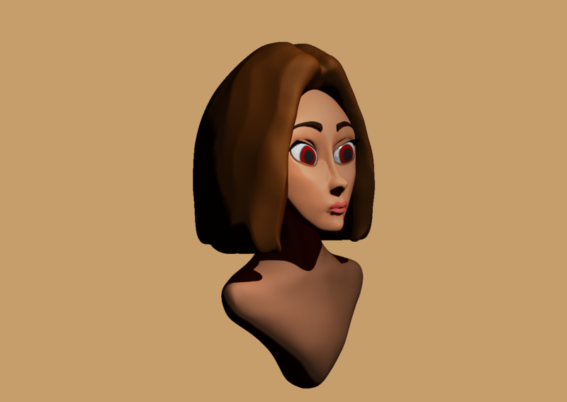 Stylized character head 3D sketch