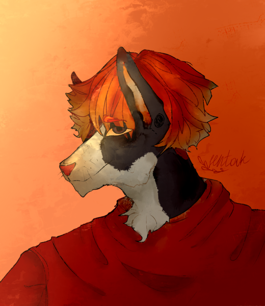 Colored bust up furry