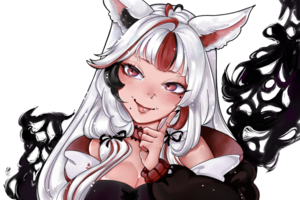 Half body semi anime style