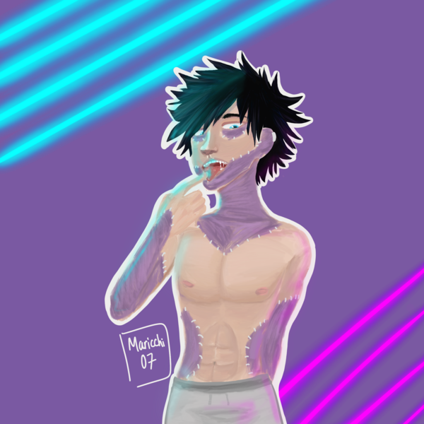 Coloured bust drawing (Dabi BNHA)