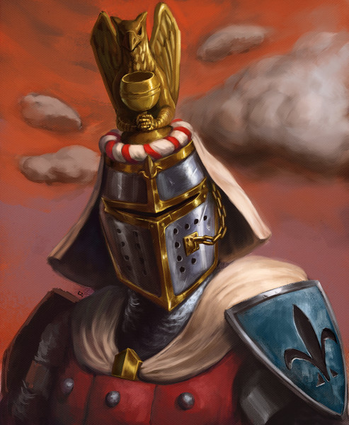 Full colored bust.