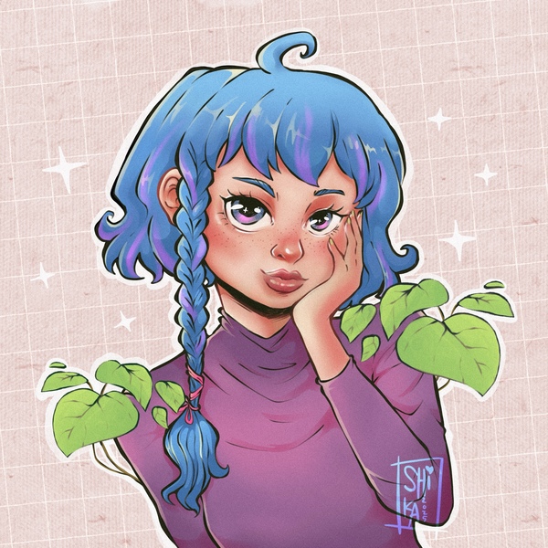Colored character drawing