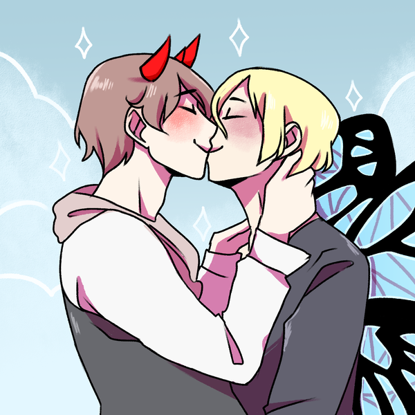 colored portrait couple