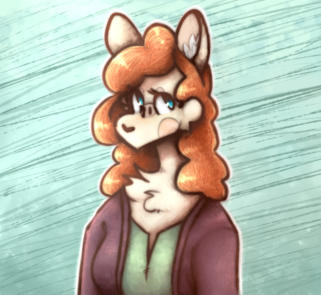 Anthro Colored Portrait Bust