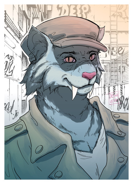 Furry potrait in detailed color shading
