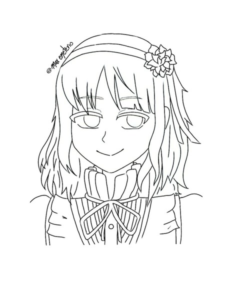 Lineart anime girl