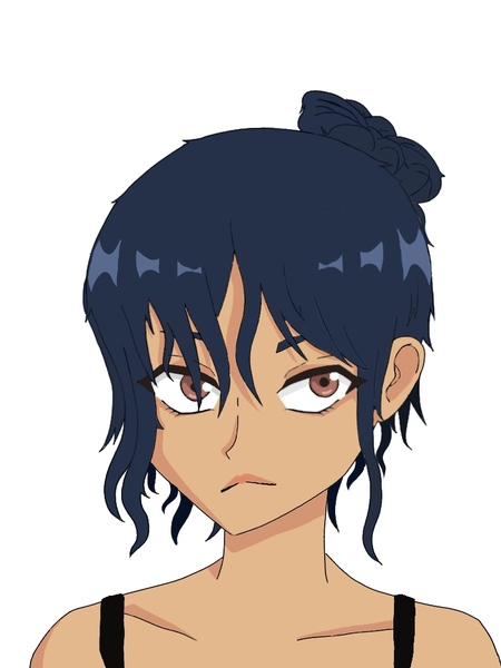 Colored portrait anime girl