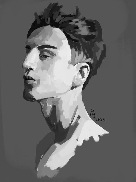 Semi-realistic portrait drawing