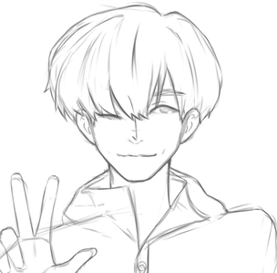 Anime Sketch Portrait Shoulders up