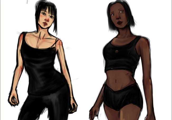 Half body sketches / Color added