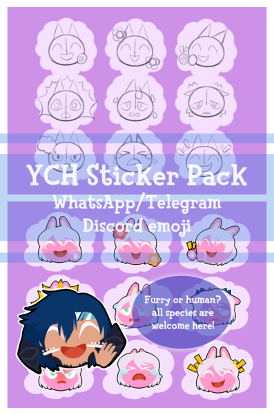 YCH Sticker/Emoji Pack [ANY SPECIES] ? - Artists&Clients