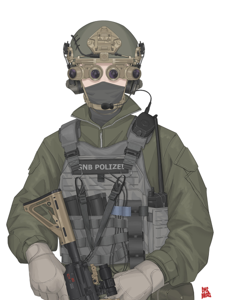 Full gear/setup tactical illustration