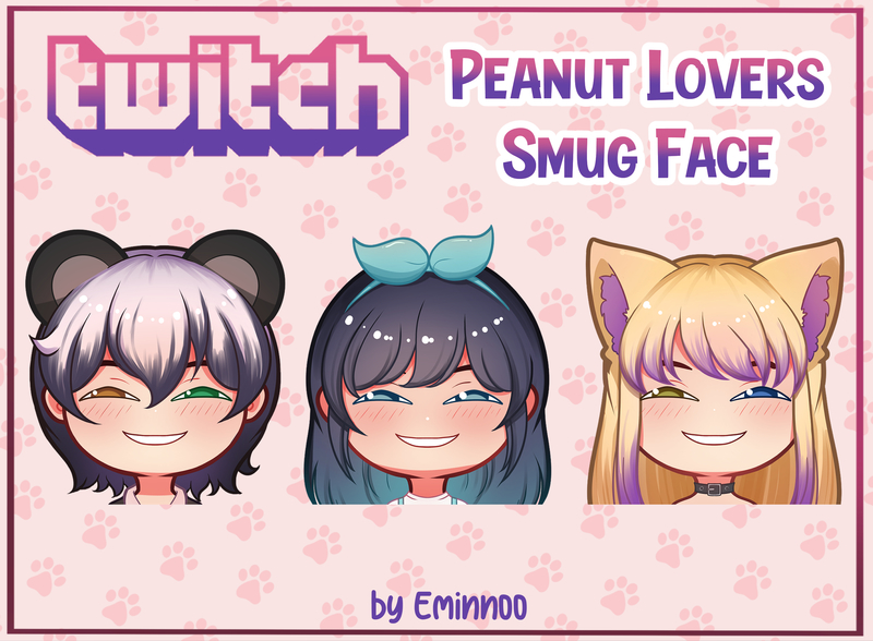 Chibi Emotes Smug Face Peanut Lovers