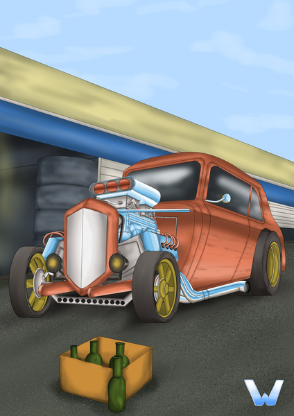 Hot Rod Drawing