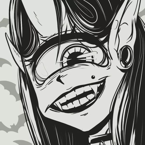Monster Girl - Headshot - Lineart