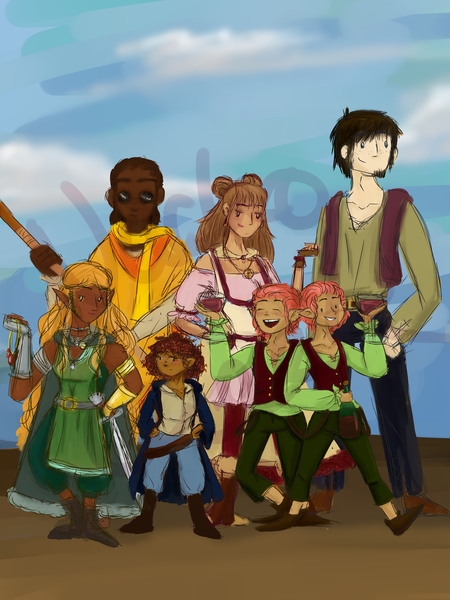Coloured Sketch Group Picture