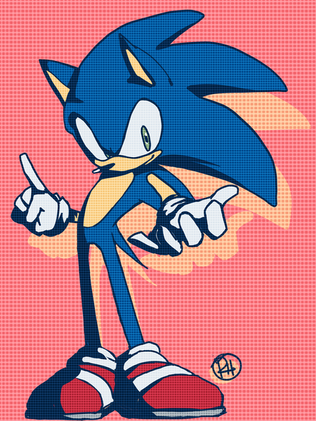 Colored Sonic OC full-body 