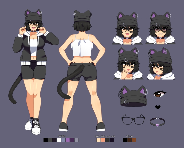 Reference sheet for anime character eyes