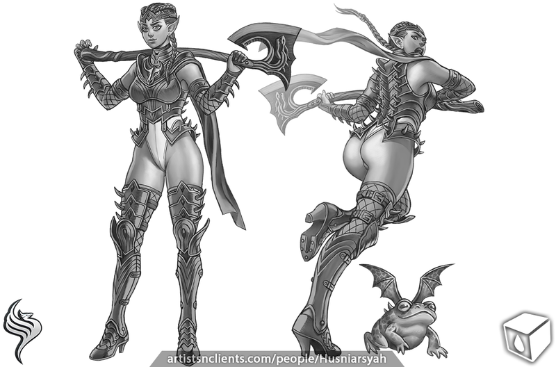 Character Design Set - Grayscale