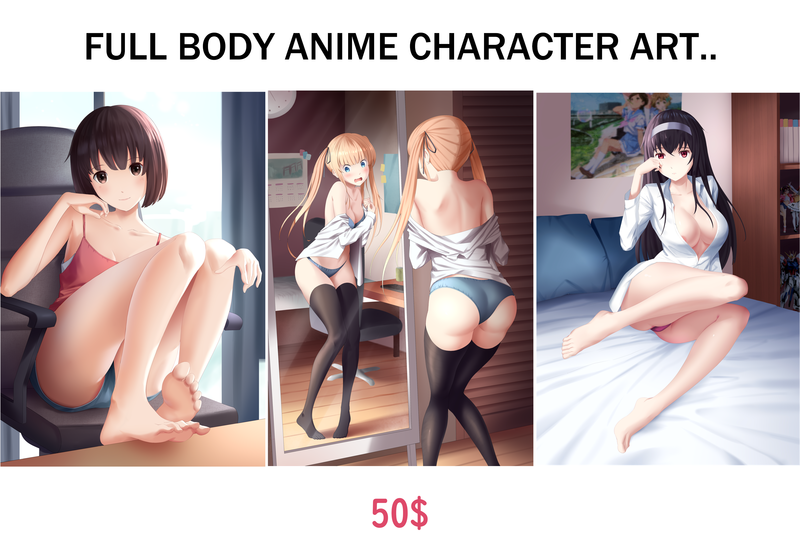 Full Body Anime Character Art...