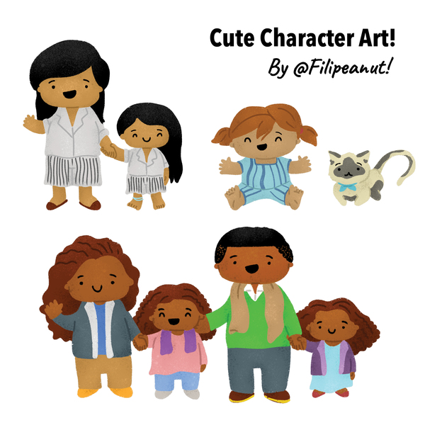Cute, colored, full-body on simple bg