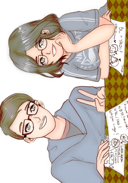 Colored couple drawing