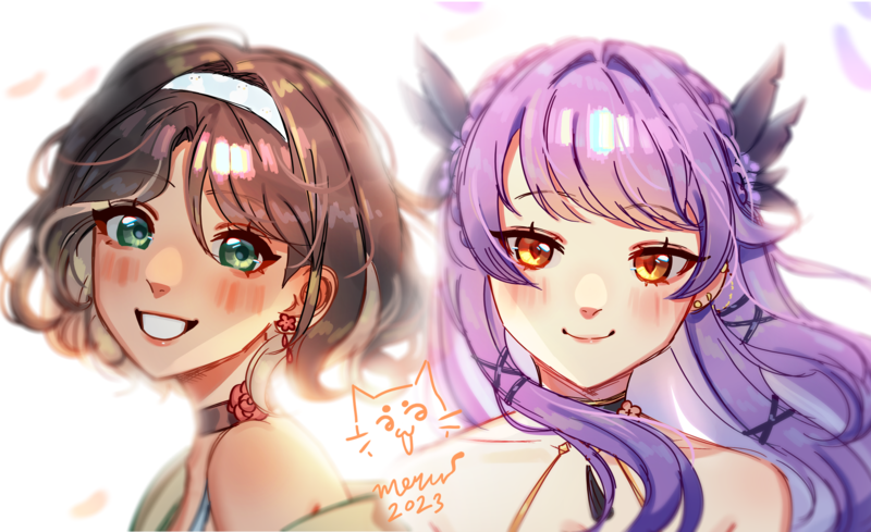 Colored sketch headshot anime style