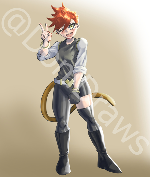 Full body, colored and shaded character.