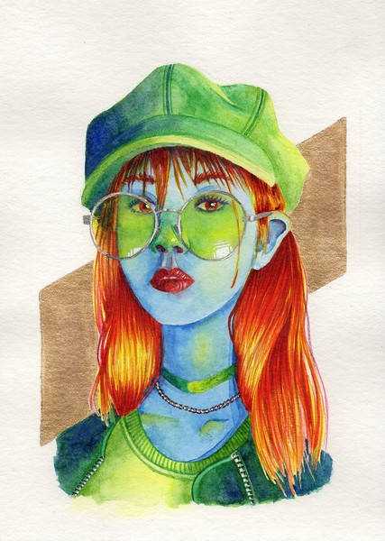 Colorful Watercolor Portrait [A5]