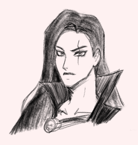 monochrome bust sketch