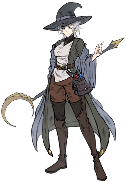 Full body colored sketch character