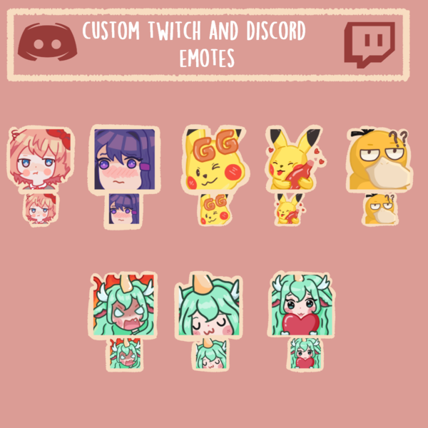 3 Twitch or Discord Emotes