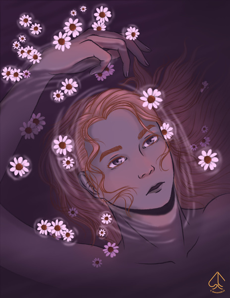 1/4 headshot colored portrait