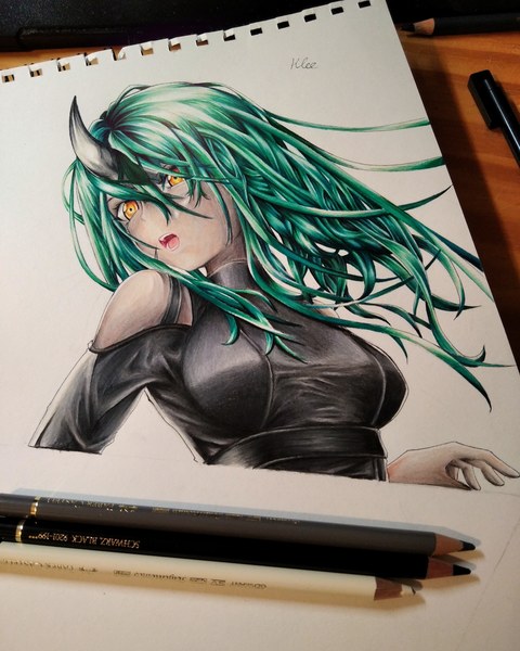  Anime Style Drawing. Colored