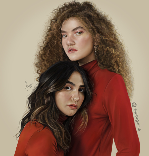 REALISTIC COUPLE COLORED PORTRAIT