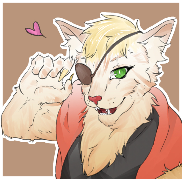 Bust-up furry fursona character