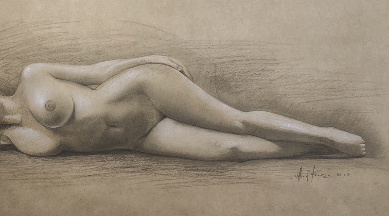 Realistic nude drawing