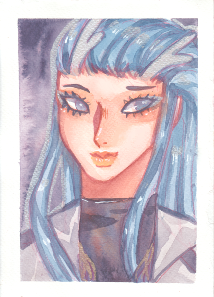 watercolor painting A5 headshot