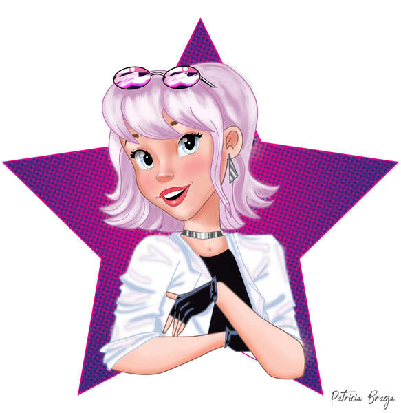 Colored bust up Cartoon Style Drawing