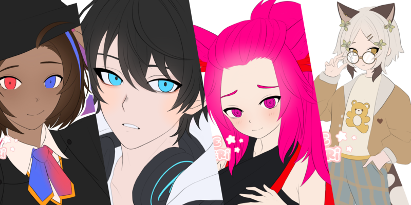 Flat colored anime art