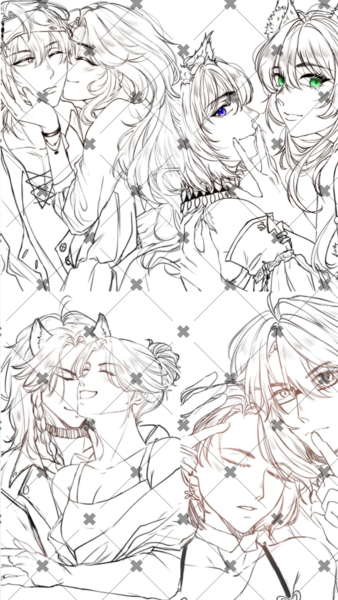 Couple lineart (BUST UP)