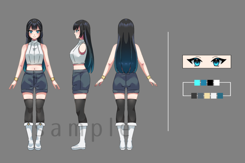 Reference sheet for my anime character by PixiTales on DeviantArt