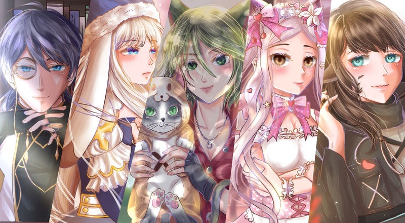 Halfbody anime illustration