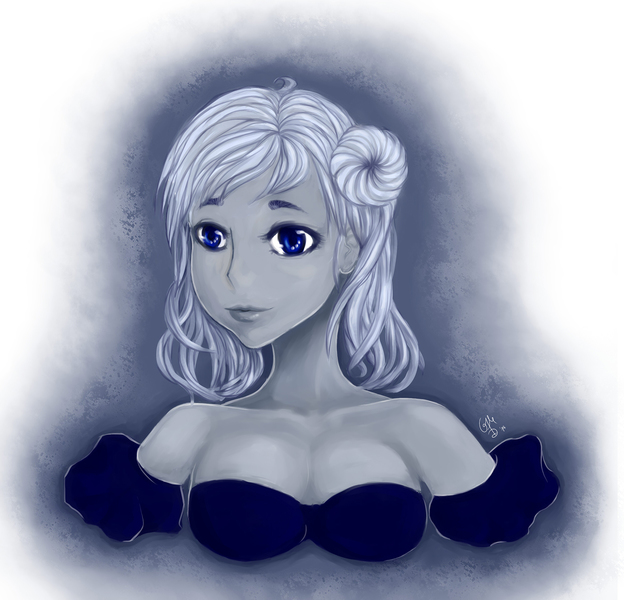 Monochrome shaded single character bust