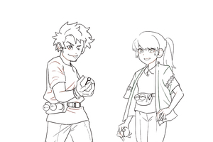 SKETCH LINEART CHARA HUMANOID MONSTER !!