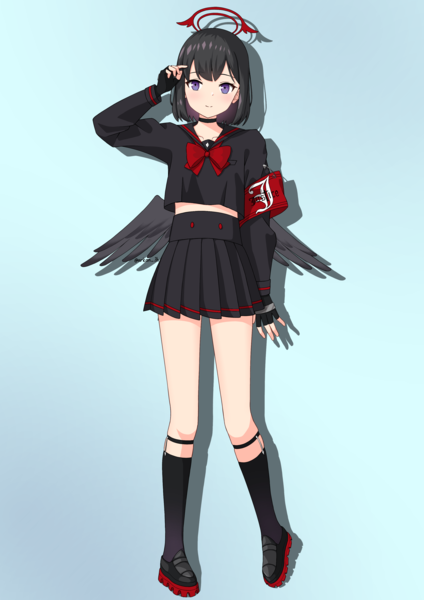 Colored anime style character full body