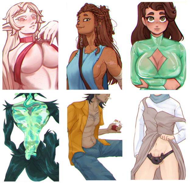 Colored Half-Body sketchs NSFW