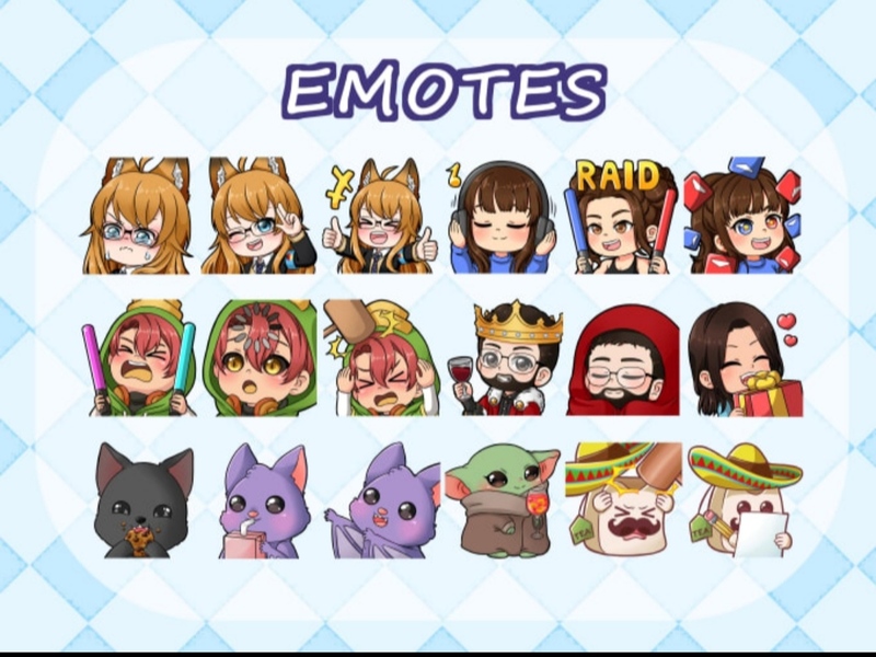 Cute chibi emotes and badges for twitch!