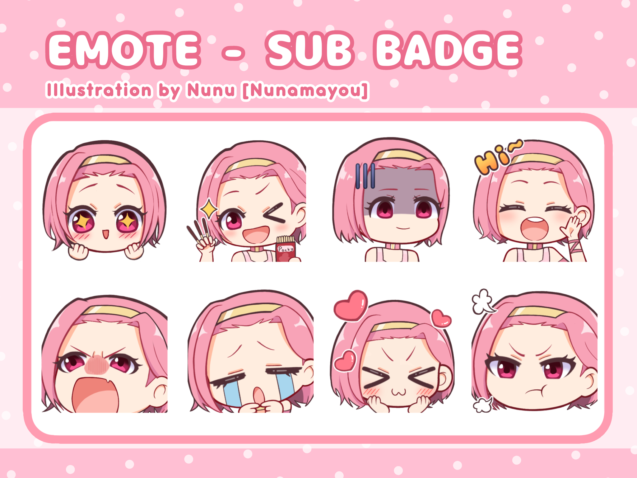 Chibi emote badge for Twitch or Discord - Artists&Clients